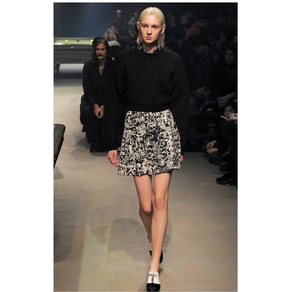 2/$30 Ann Taylor Skirt abstract print black, gray & ivory skater skirt Size 8 - Picture 8 of 10